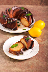 Lemon and yogurt ring cake
