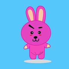 cute bunny doll icon illustration.