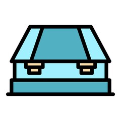 Mechanical hole punch icon. Outline mechanical hole punch vector icon color flat isolated