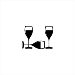 Wine Glass Icon, Wine Drinking Glass Icon