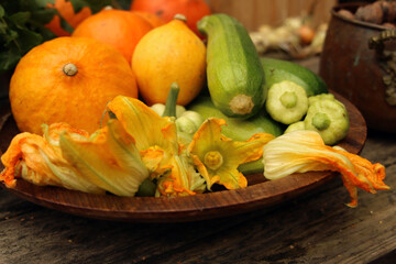 kwiaty dynie kabaczki plony jesień warzywa © Lula4ever