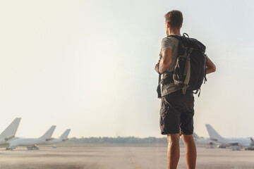 young backpacker traveler looking for the next