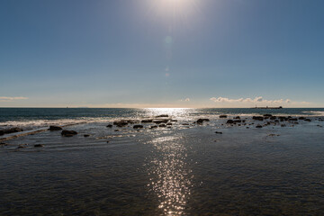 Livorno, Tuscany. The Livorno seafront. The Ligurian sea as seen from Terrazza Mascagni