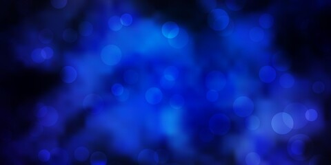 Dark BLUE vector background with spots.