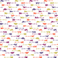 Simple boho arrows graphic seamless ornament. Ethnic vintage design. Indigenous indian motif.
