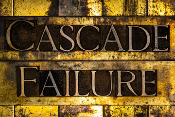 Cascade Failure text on textured grunge copper and vintage gold background