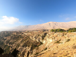 Sunset at the mountains. Mountain view in the afternoon