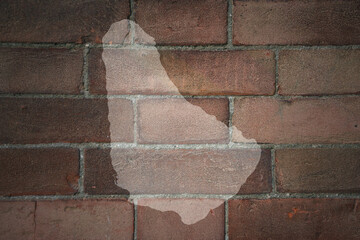 map of barbados on a old brick wall