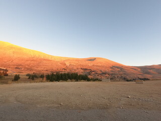 Sunset at the mountains. Mountain view in the afternoon