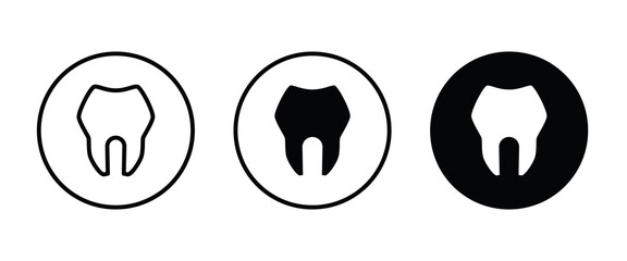 Tooth icon, dental care element of dentistry icons button, vector, sign, symbol, logo, illustration, editable stroke, flat design style isolated on white