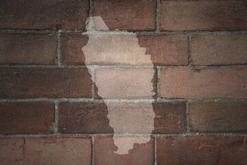 Obraz premium map of dominica on a old brick wall