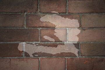 map of haiti on a old brick wall