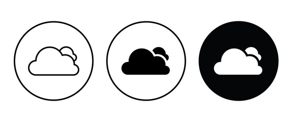 cloudy weather, cloud icon button, vector, sign, symbol, logo, illustration, editable stroke, flat design style isolated on white