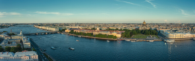 Fototapeta na wymiar Panorama of city center of St. Petersburg