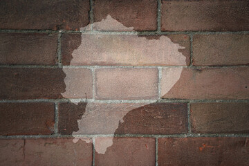 map of ecuador on a old brick wall