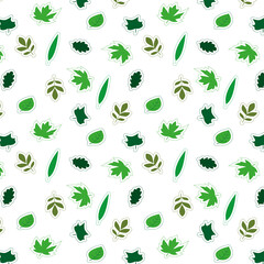 seamless pattern of green leaves