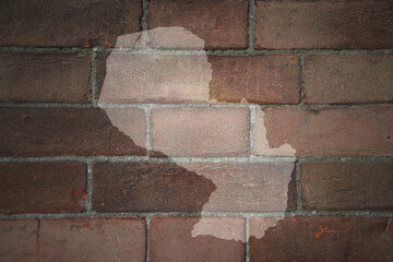 map of paraguay on a old brick wall