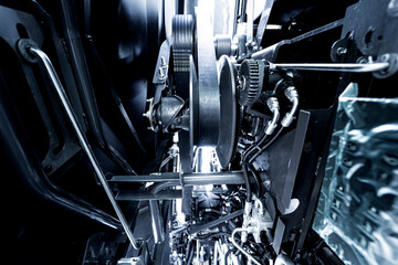 Fototapeta premium New modern agricultural machinery and equipment details
