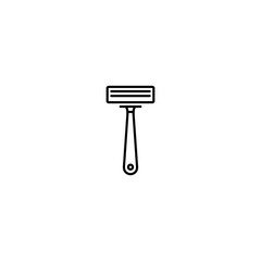 Barber safety razor outline flat icon vector