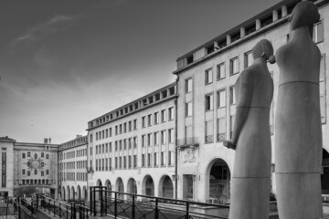 Paysage urbain à Bruxelles au niveau du mont des arts (Belgique)