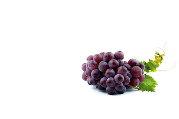 Grapes. Purple seedless grapes. Isolated fruit background on a white background.