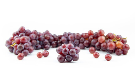 Grapes. Purple seedless grapes. Isolated fruit background on a white background.