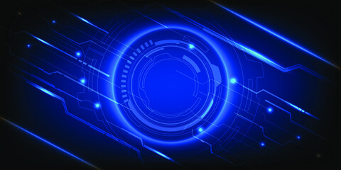 Hi-tech modern tech futuristic blue abstract technology artwork background and wallpapers.Vector illustrations.