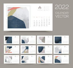 Calendar template, 2022, vector design, abstract design, for brand promotion