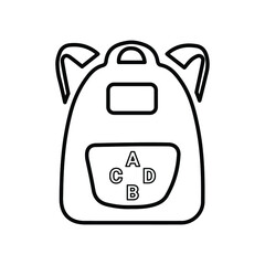 School, bag, education, study, student outline icon. Line art design.