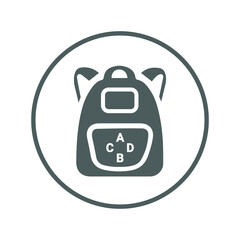 Obraz premium School, bag, education, study, student icon. Gray vector graphics.