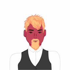Young man user avatar. Flat stock vector illustration.