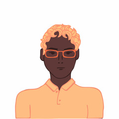Young man user avatar. Flat stock vector illustration.