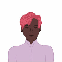 Young man user avatar. Flat stock vector illustration.