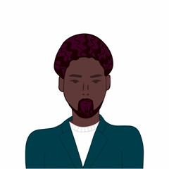 Young man user avatar. Flat stock vector illustration.