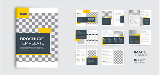 Professional company profile landscape brochure template multipage minimal brochure design