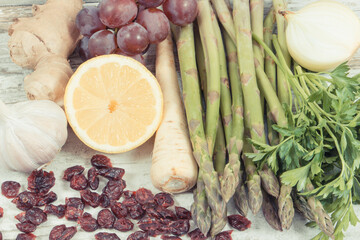 Best nutritious food for kidneys health. Healthy eating containing vitamins concept