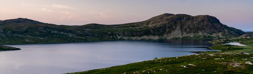 Scandinavian mountains in the area of Gaustatoppen on Lake Heddevatn