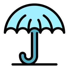 Trader umbrella icon. Outline trader umbrella vector icon color flat isolated