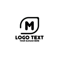 Unique logo design letter M on black background, Logo Design M Letter