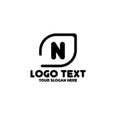 Unique logo design letter N on black background, Logo Design N Letter
