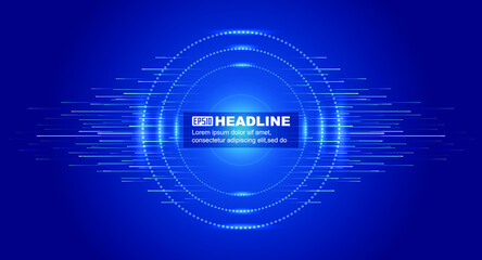 Luminescent dot coil with ray Internet technology vector background