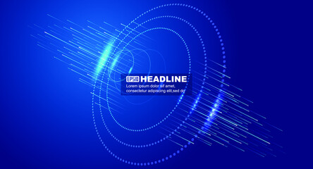 Luminescent dot coil with ray Internet technology vector background