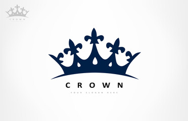 Crown with rubies logo vector. Jewel  logo design.