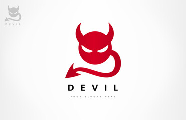 Devil with horns and tail design  - obrazy, fototapety, plakaty