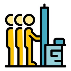 Illegal immigrants entire border icon. Outline illegal immigrants entire border vector icon color flat isolated