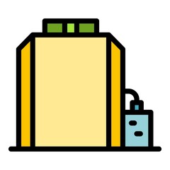 Scanner gate icon. Outline scanner gate vector icon color flat isolated