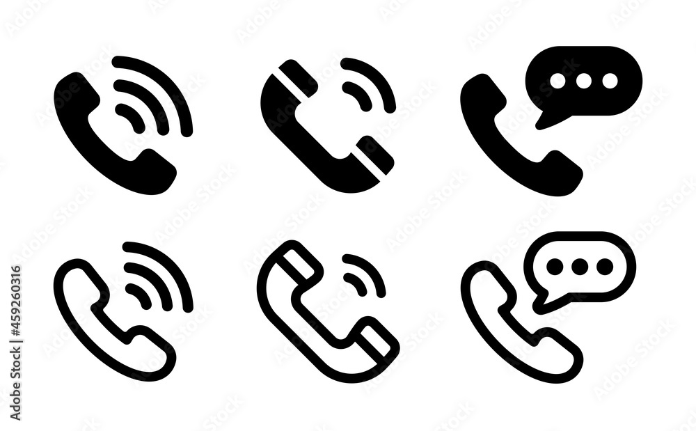 Poster phone call icons set. contact us symbol vector isolated on white background.