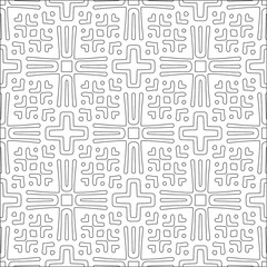 Vector pattern with symmetrical elements . Repeating geometric tiles from striped elements. black patterns.
