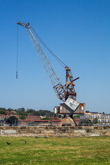 Disused crane on Cockatoo Island, NSW, Sydney, Australia