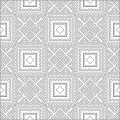 Obraz premium Vector pattern with symmetrical elements . Repeating geometric tiles from striped elements. black patterns.
